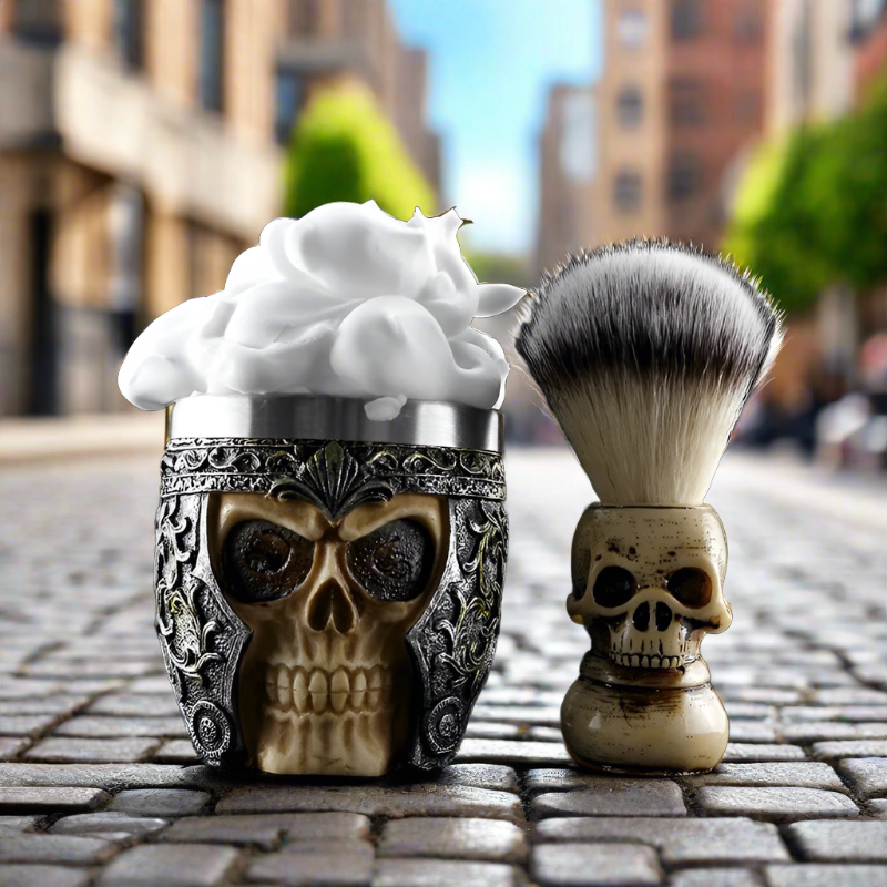 Skull Beard Brush Set