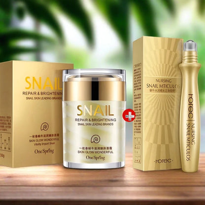 Set of Snail Collagen Moisturizing Cream & Active Brighter Eye Roller