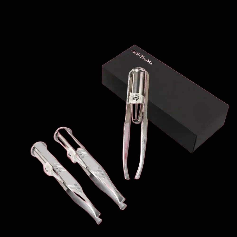 1 pc Portable Stainless Steel Tweezer With LED Light