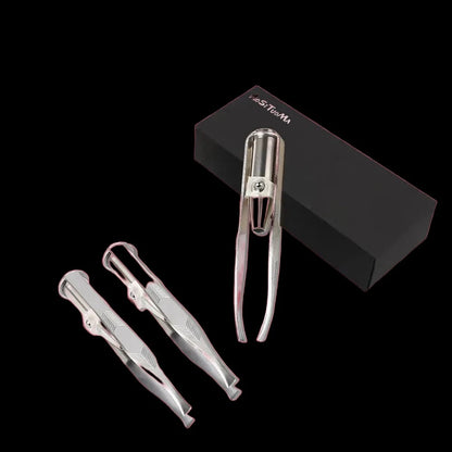 1 pc Portable Stainless Steel Tweezer With LED Light